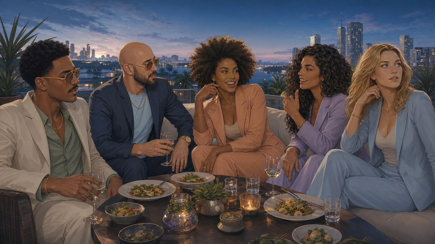 Abendessen auf dem Rooftop